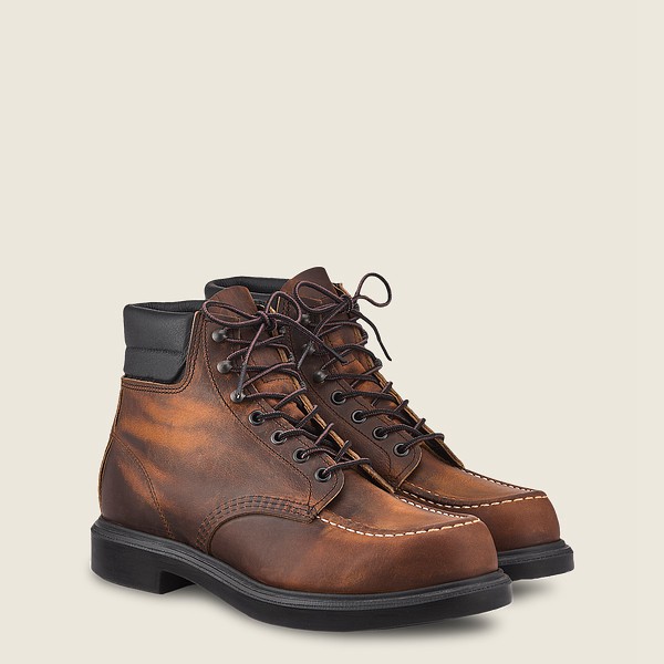 Red Wing Mens Heritage Boots - Classic Supersole - 6-inchr Rough & Tough Leather - Dark Brown - BIQ3